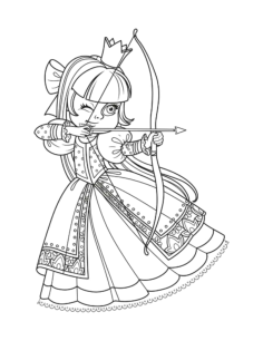 Princess Merida Prepare With Her Arrow And Bow Tracing Worksheets Pdf, Free Vectors File